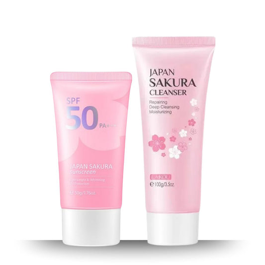Japan Sakura Sunscreen 45ml & Sakura Cleanser 100ml