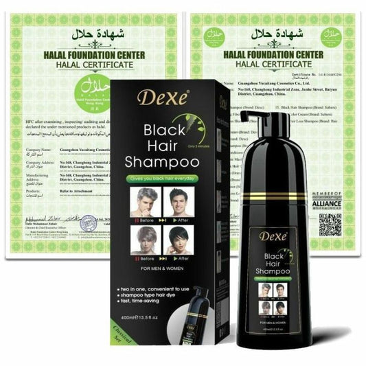 Dexe Black Hair Shampoo Bottle 400ml