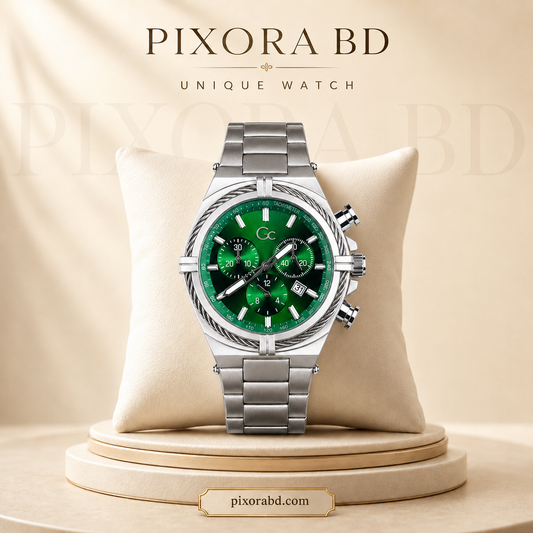 GC Premium Chronograph Men’s Watch – Green Silver