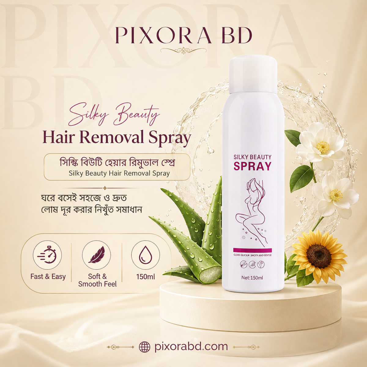 Hair Removal silky beauty Spray for Men and Women Skin Care