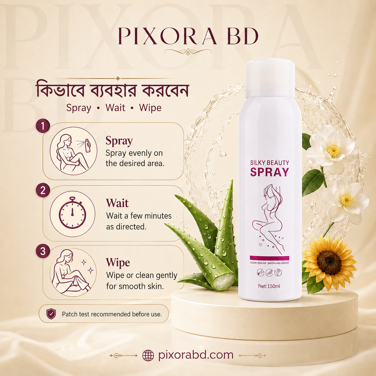 Hair Removal silky beauty Spray for Men and Women Skin Care