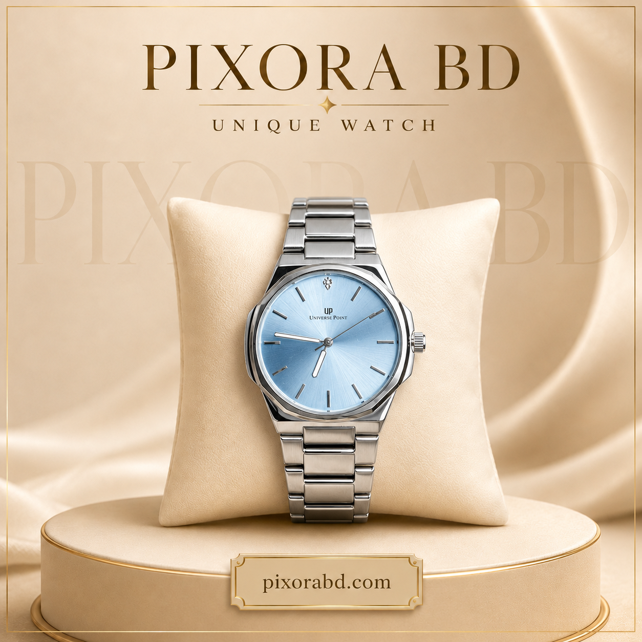 UP – Universe Point Sky Blue Dial – Silver Strap