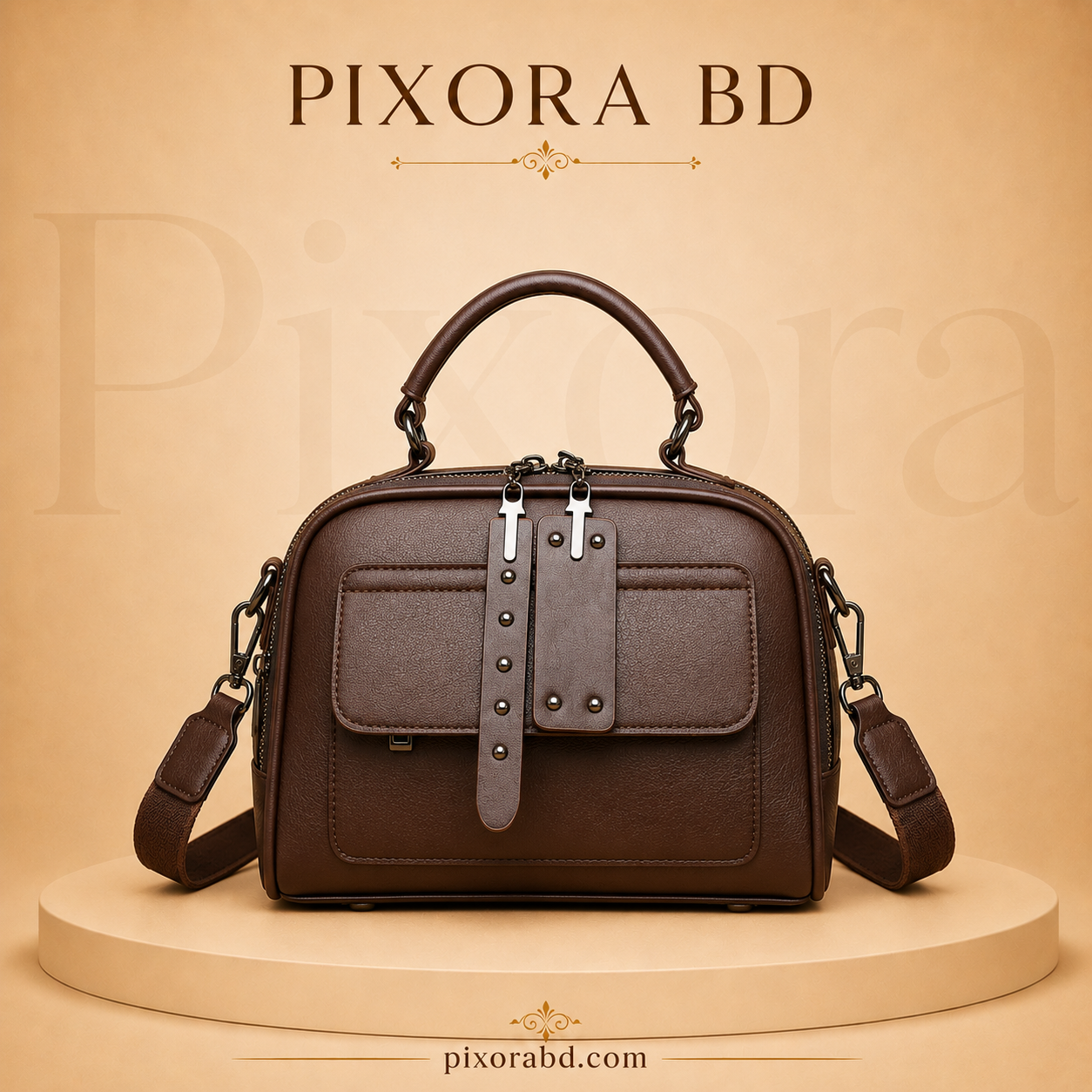 Luxury Design Soft PU Leather Lady Retro Handbag