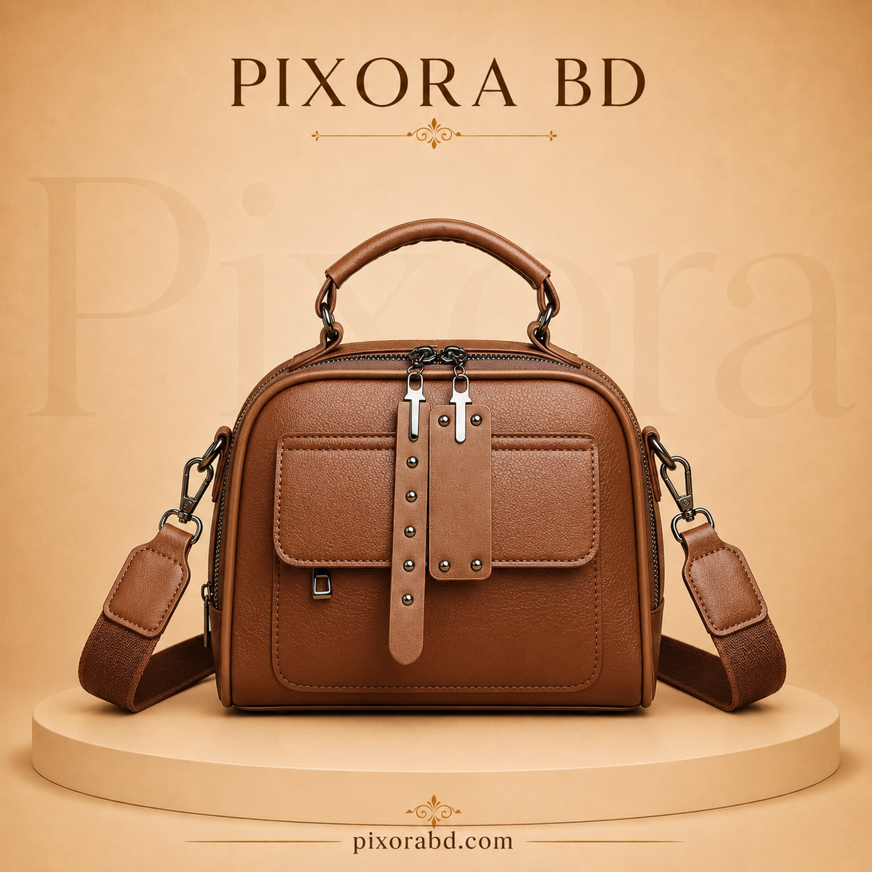 Luxury Design Soft PU Leather Lady Retro Handbag