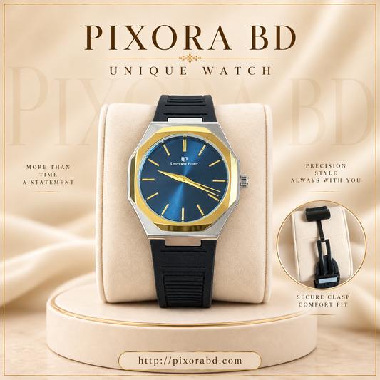 UP Strap Watch Blue Gold Black