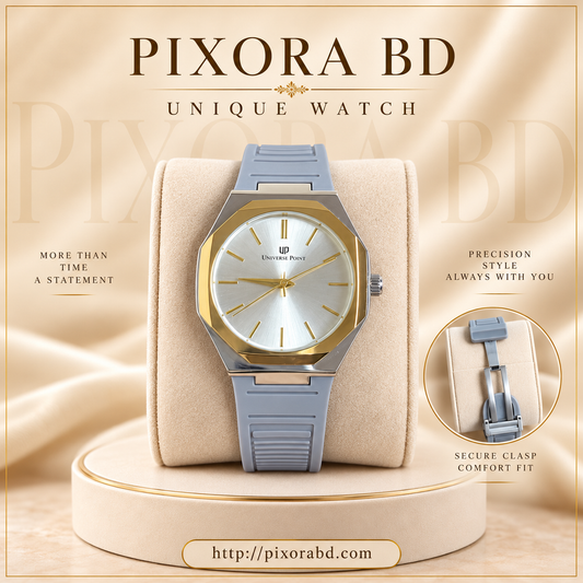 UP Strap Watch Silver Gold Grey