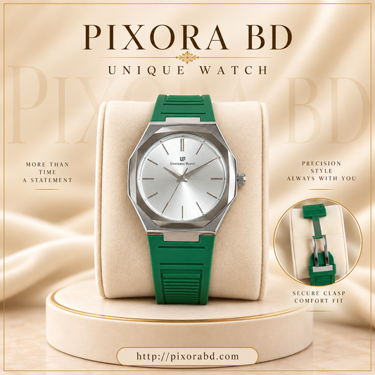 UP Strap Watch Green Silver