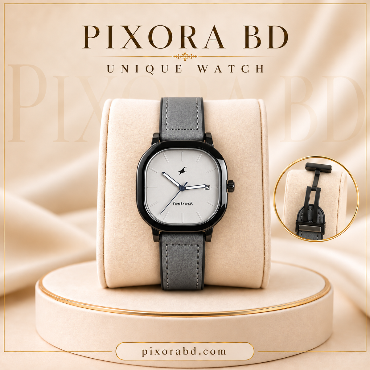 Fastrack Square Watch Silver Grey