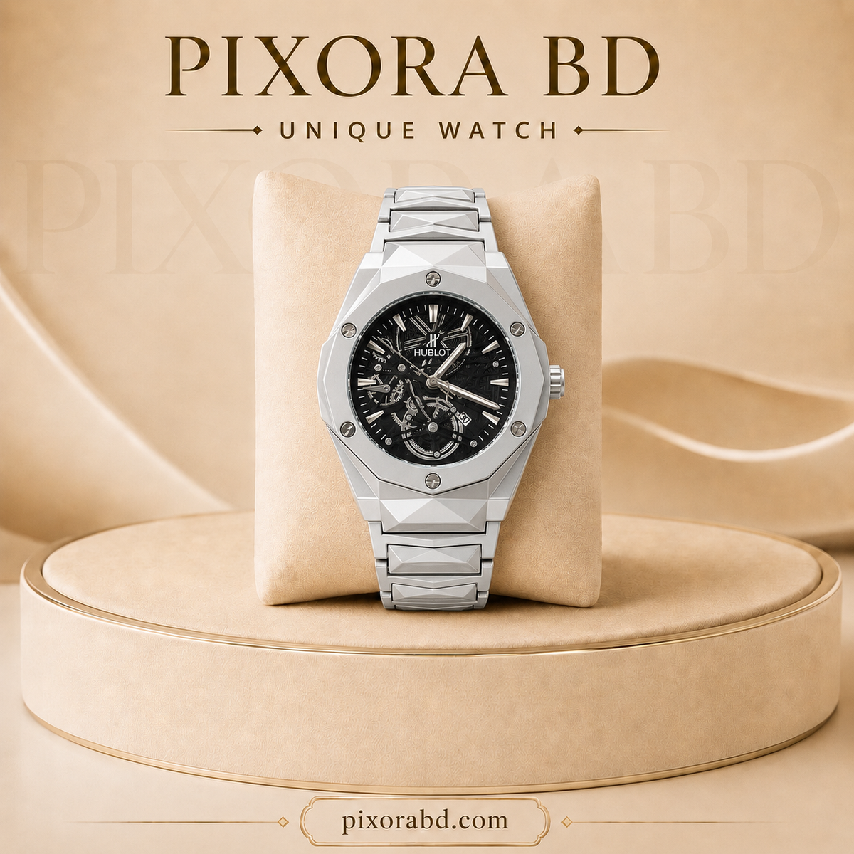 Hublot Metal Silver Black → HBK