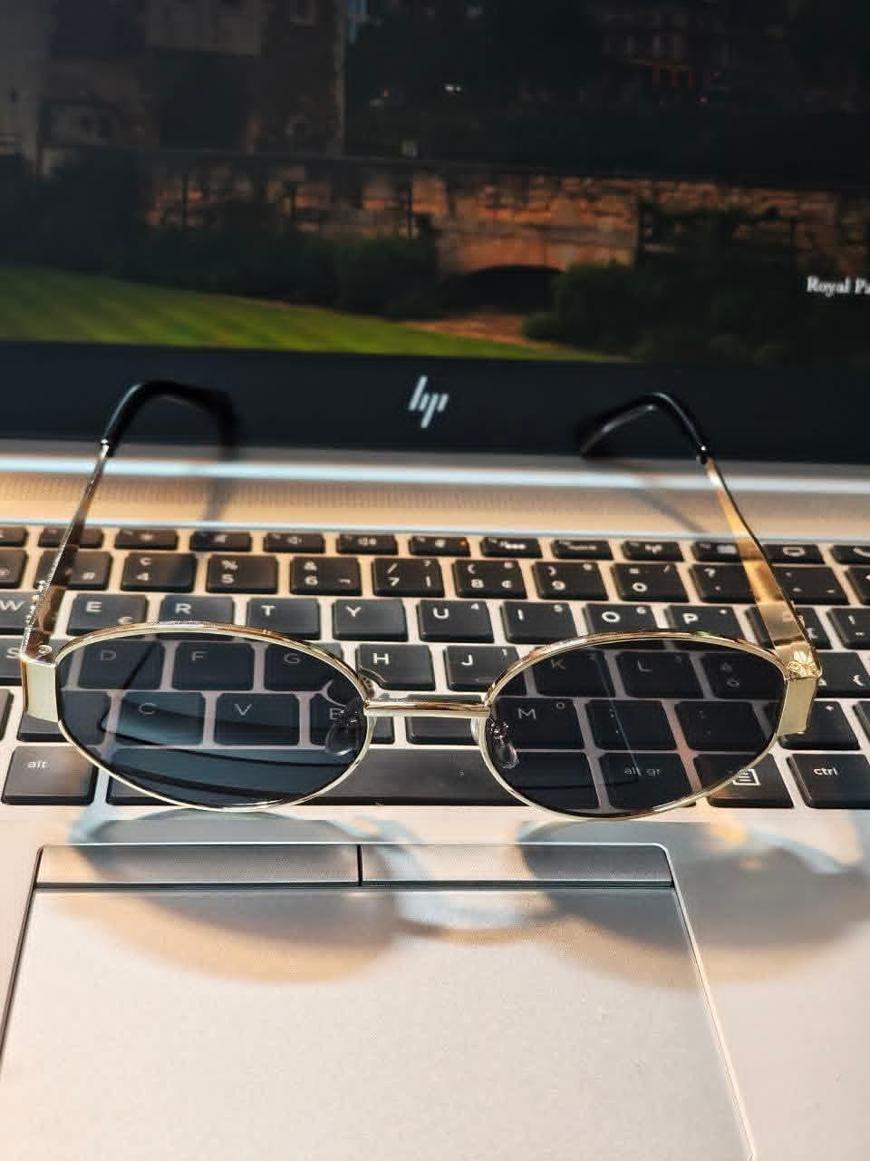 3 পিজ 18k Gold plated Trendy Luxury Oval Sunglasses for Men Women