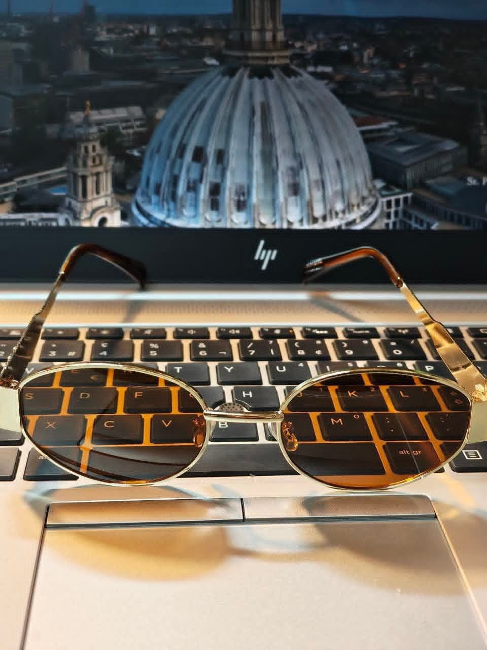 3 পিজ 18k Gold plated Trendy Luxury Oval Sunglasses for Men Women