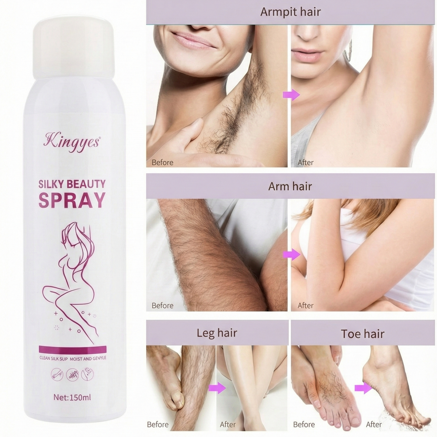 Hair Removal silky beauty Spray for Men and Women Skin Care